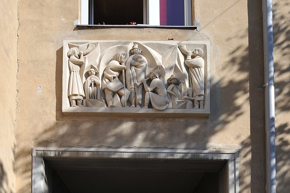 A photograph of Relief Sieben Hirten by Wander Bertoni