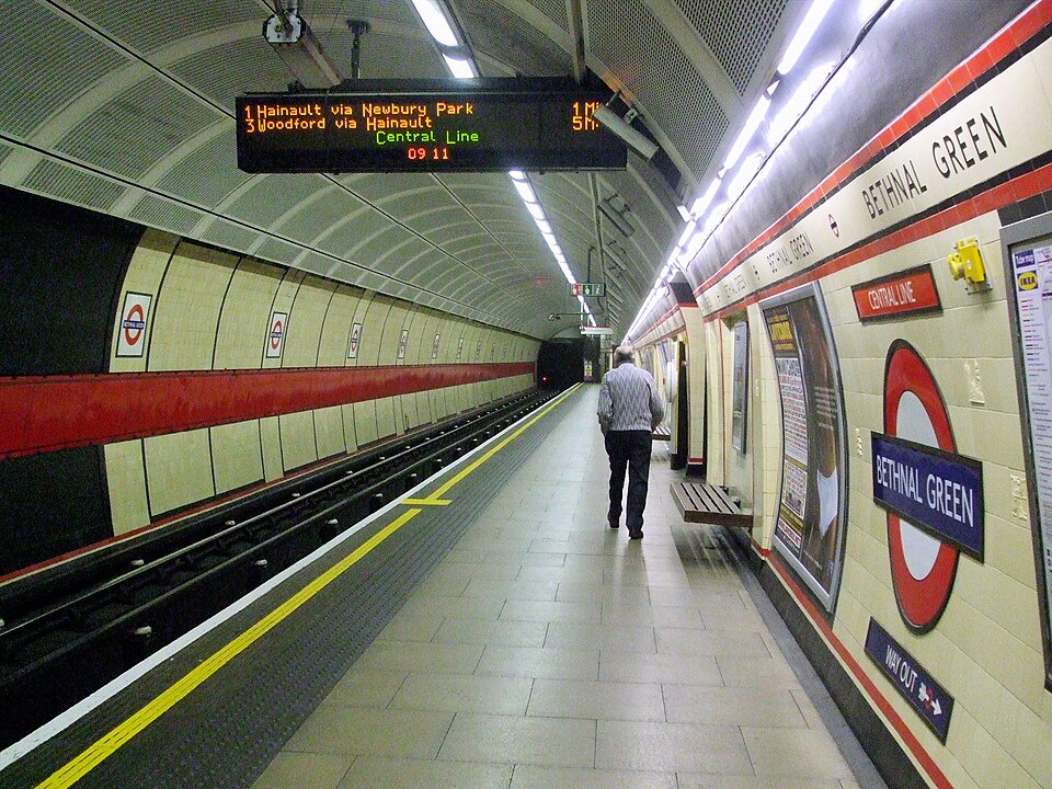 A photograph of Bethnal Green Tube Disaster