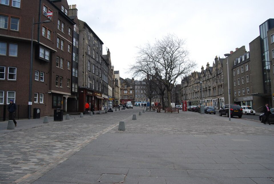 A photograph of Grassmarket Market