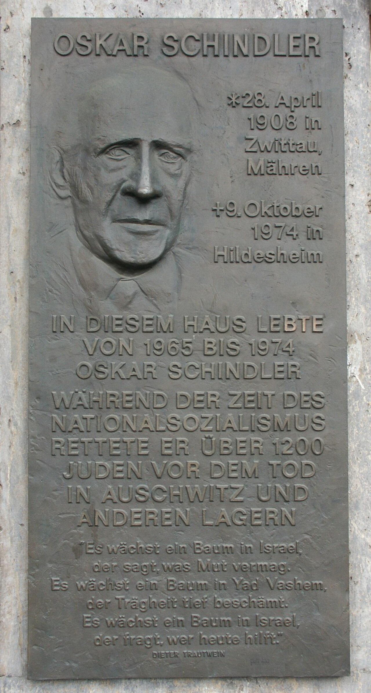 A photograph of Oskar Schindler