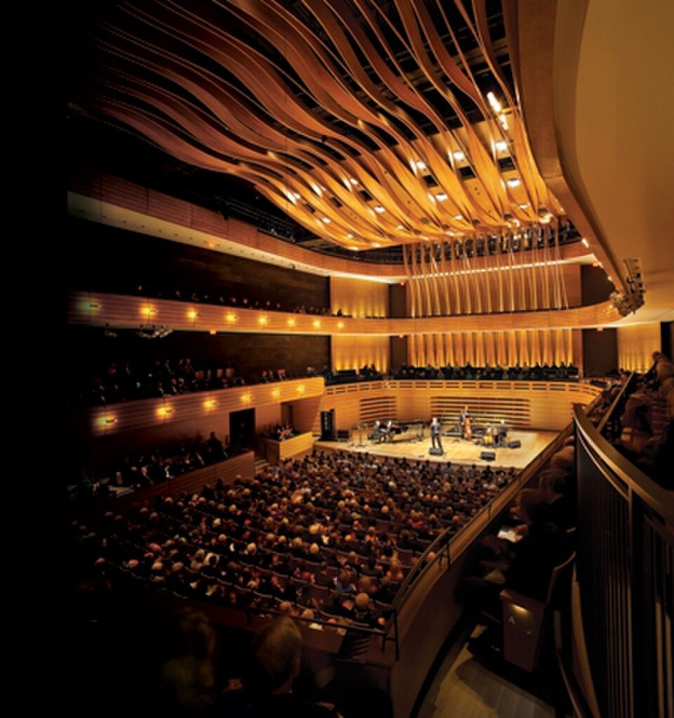 A photograph of Koerner Hall