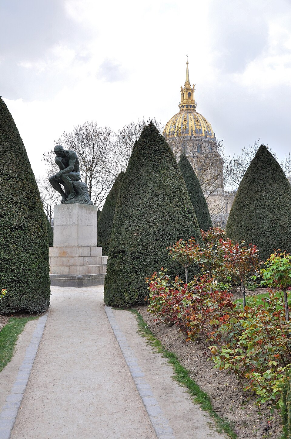 A photograph of The Thinker
