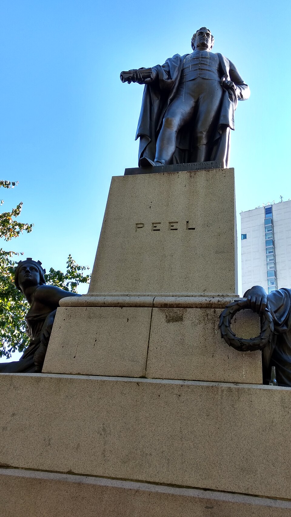 A photograph of Peel Statue