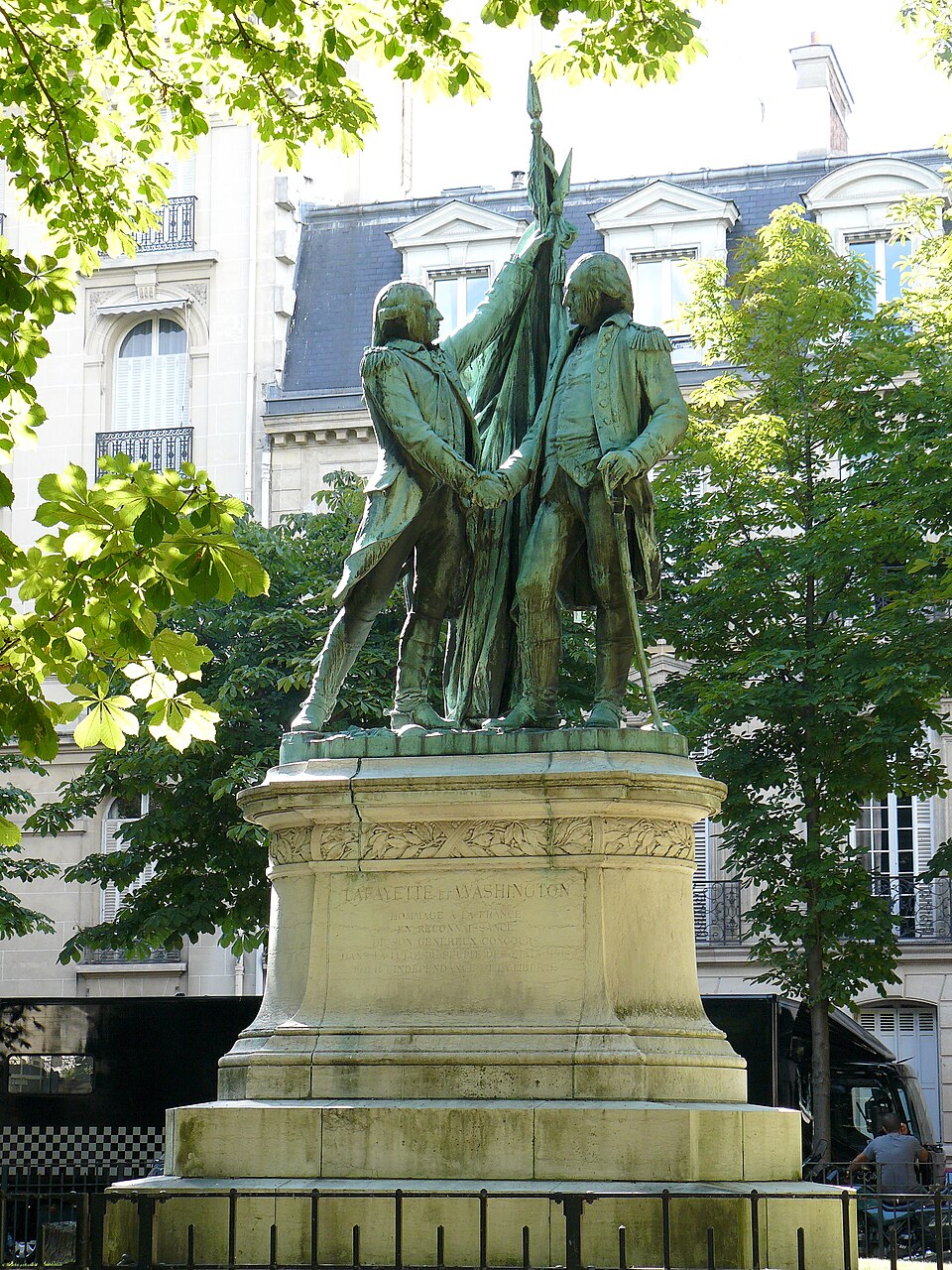 A photograph of Lafayette and Washington