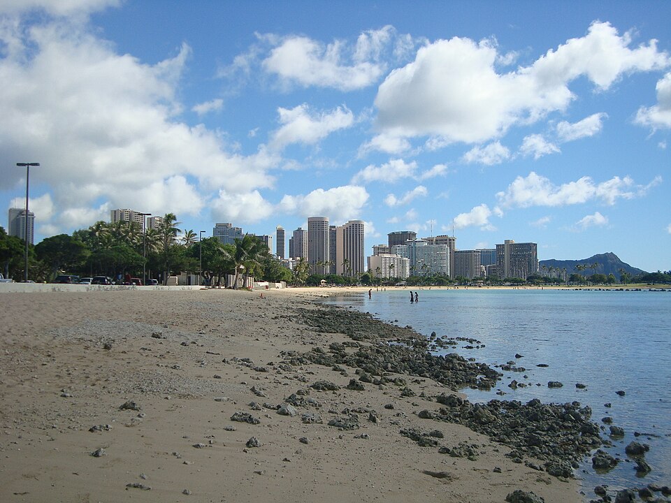 A photograph of Waikīkī Beach