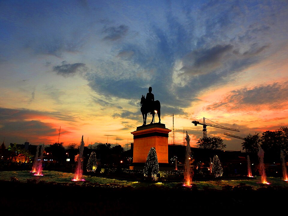 A photograph of Equestrian statue of King Rama V. at Royal Plaza (Dusit Palace)