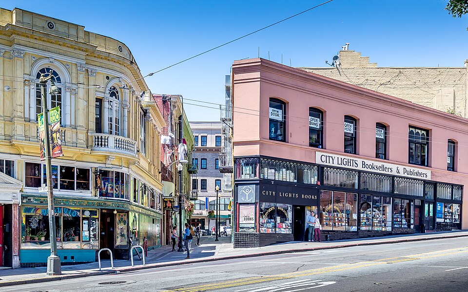 A photograph of City Lights Bookstore