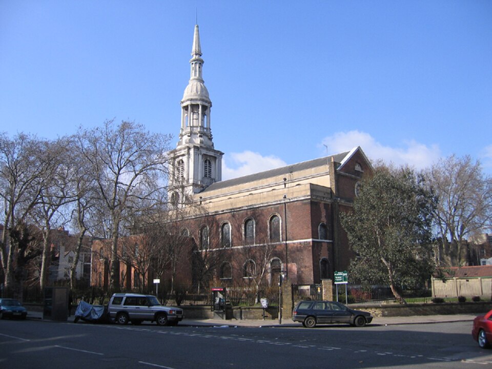 A photograph of St Leonard's Church, Shoreditch