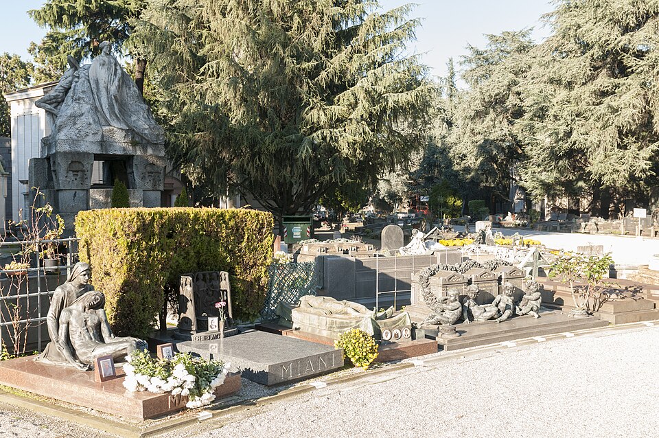 A photograph of monumental cemetery of Milan