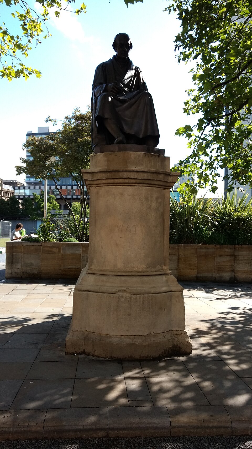 A photograph of Statue of James Watt