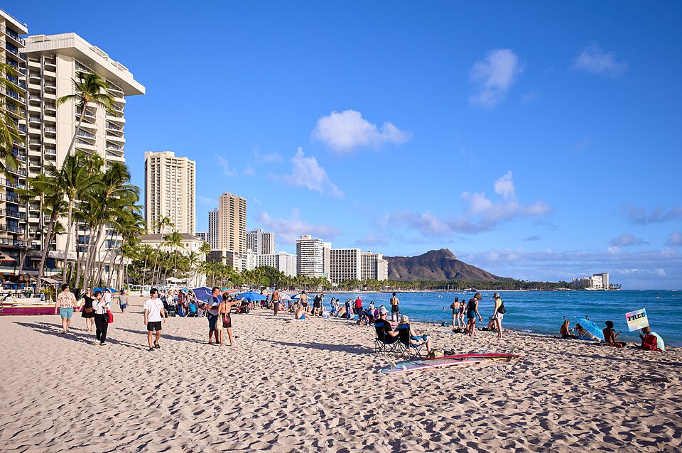 A photograph of Waikīkī Beach