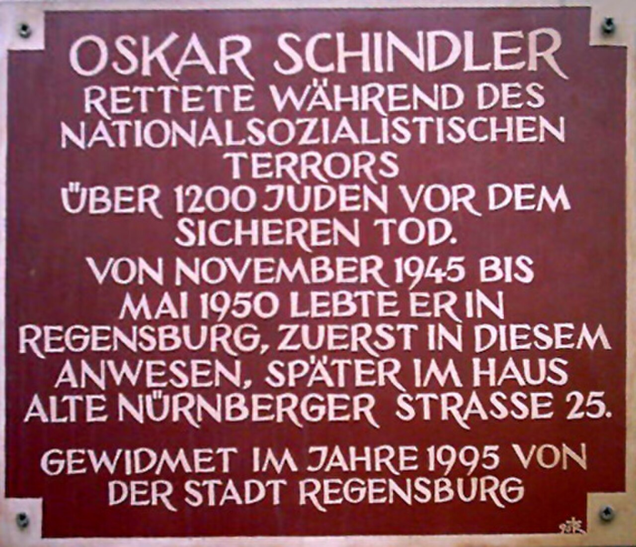 A photograph of Oskar Schindler