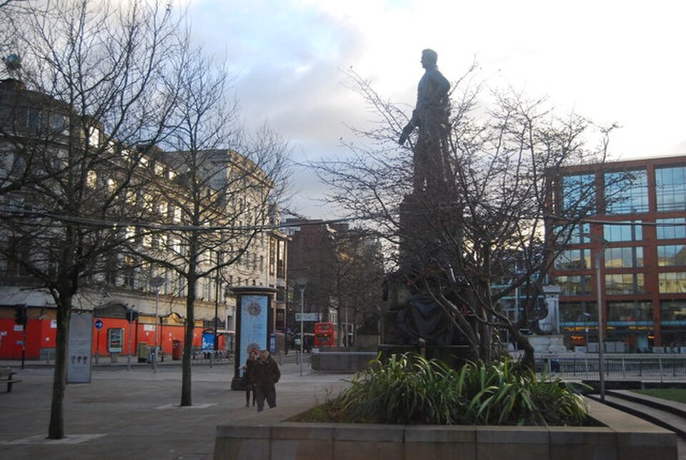 A photograph of Peel Statue