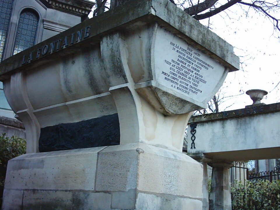 A photograph of La Fontaine's tomb