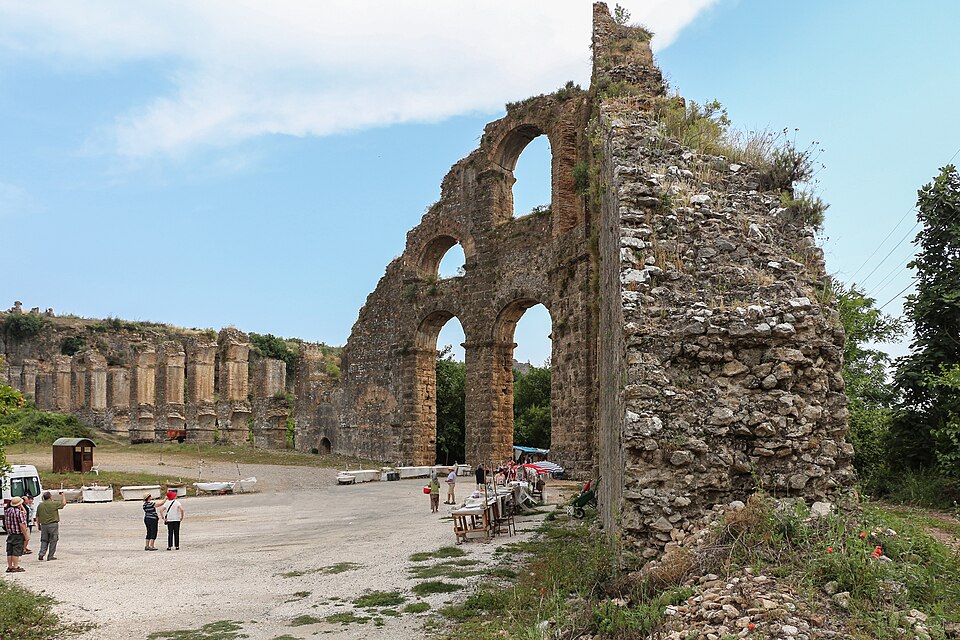 A photograph of Aspendos Roman aqueduct