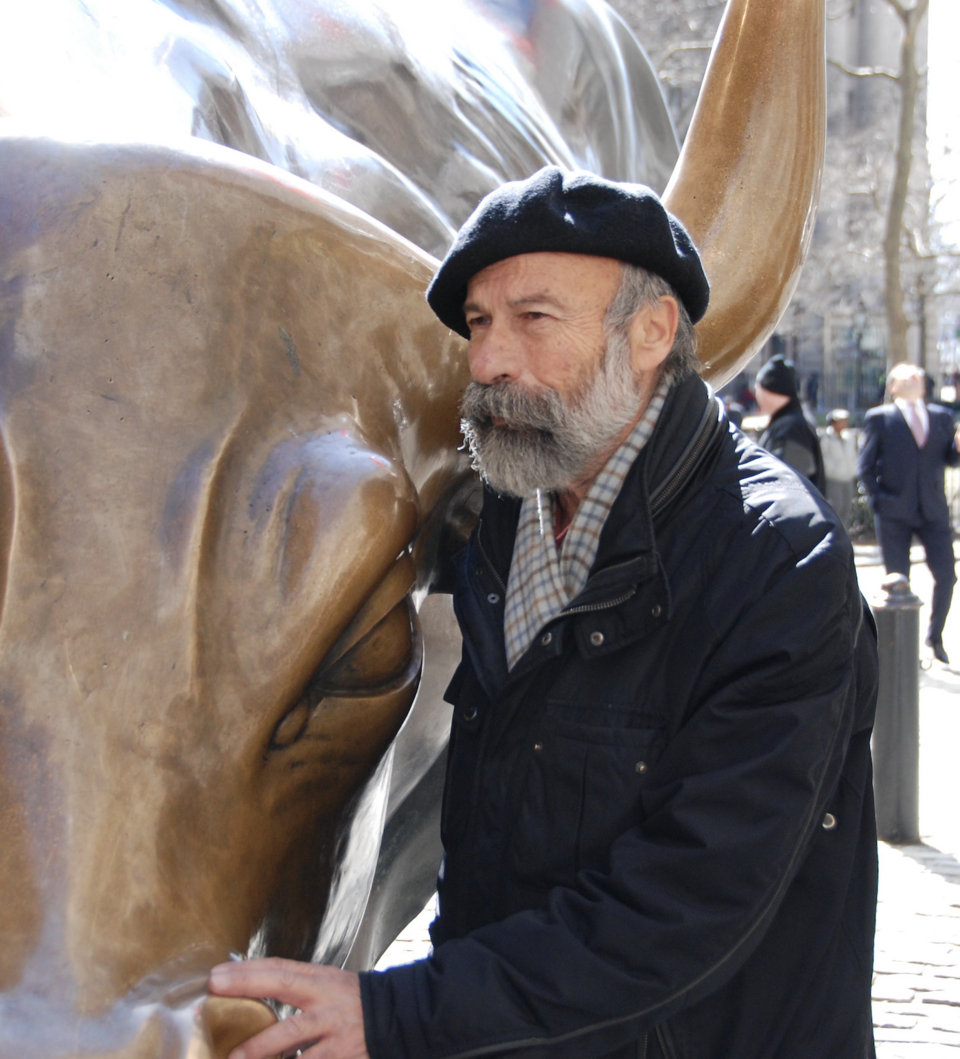 A photograph of Charging Bull
