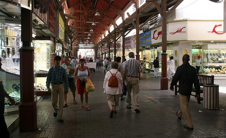 A photograph of Dubai Gold Souk