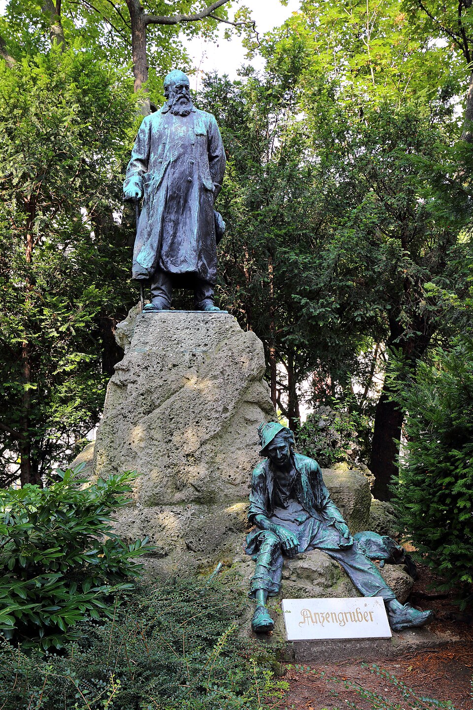A photograph of Ludwig Anzengruber monument