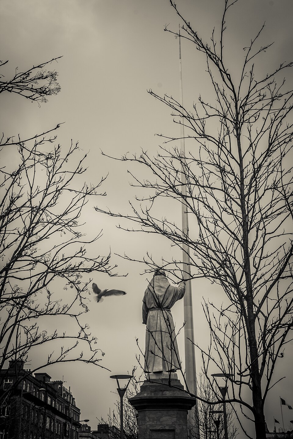 A photograph of Father Mathew monument