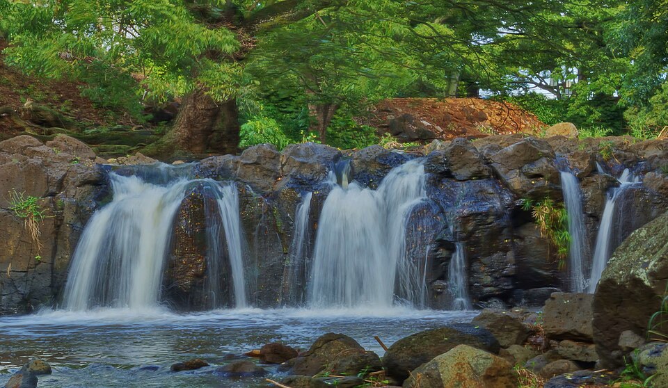 A photograph of Waikahalulu Falls