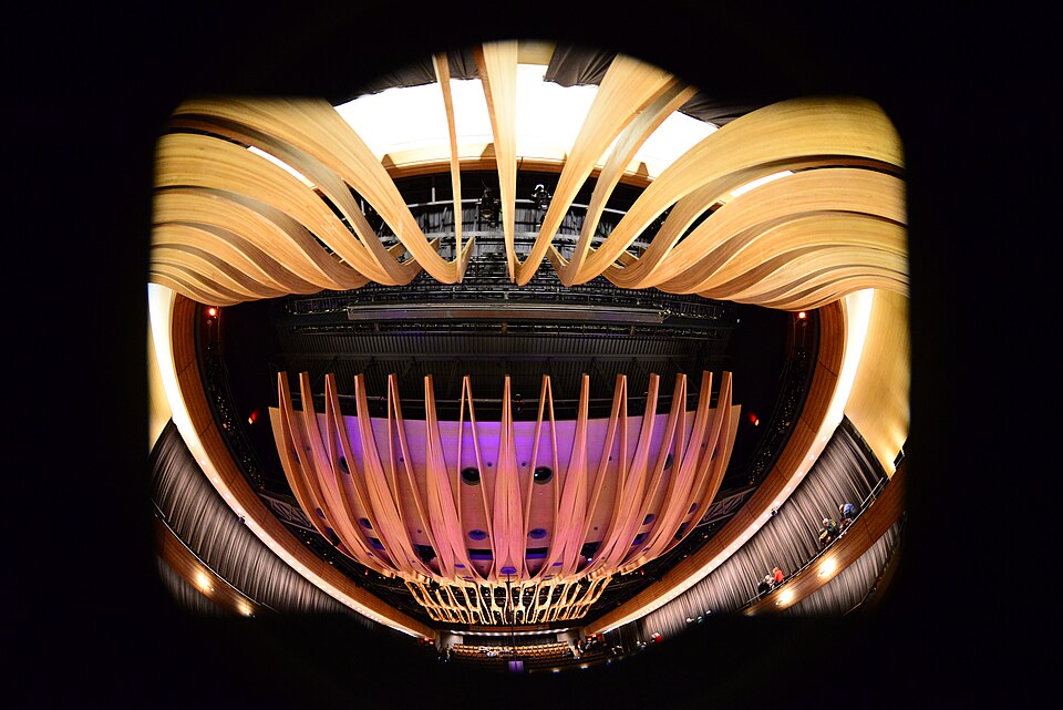 A photograph of Koerner Hall