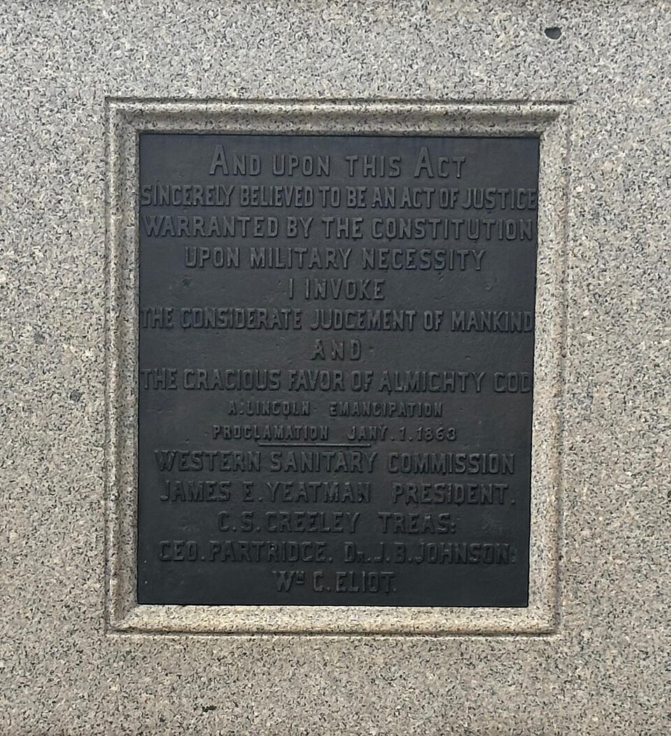 A photograph of Emancipation Memorial