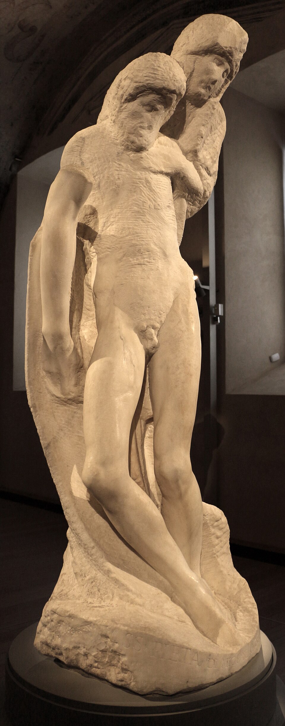 A photograph of Rondanini Pietà