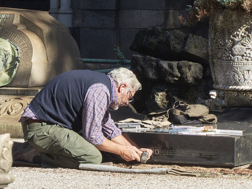 A photograph of monumental cemetery of Milan