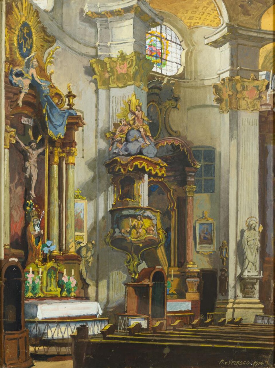 A photograph of Abbey Church of St. Anna