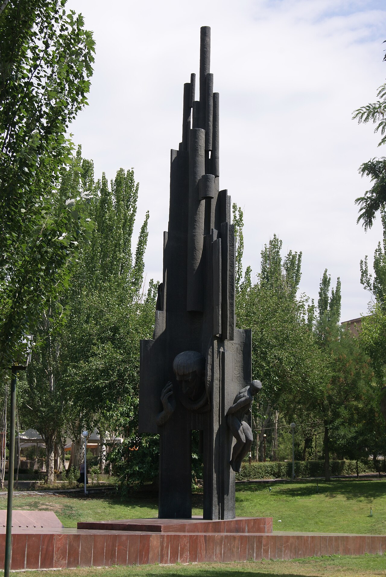 A photograph of Yeghishe Charents Monument
