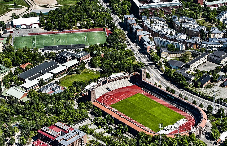 A photograph of Stockholm Olympic Stadium