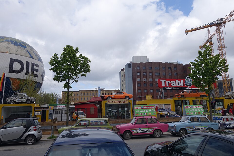 A photograph of Checkpoint Charlie