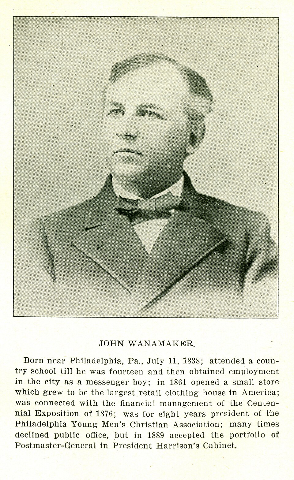 A photograph of John Wanamaker