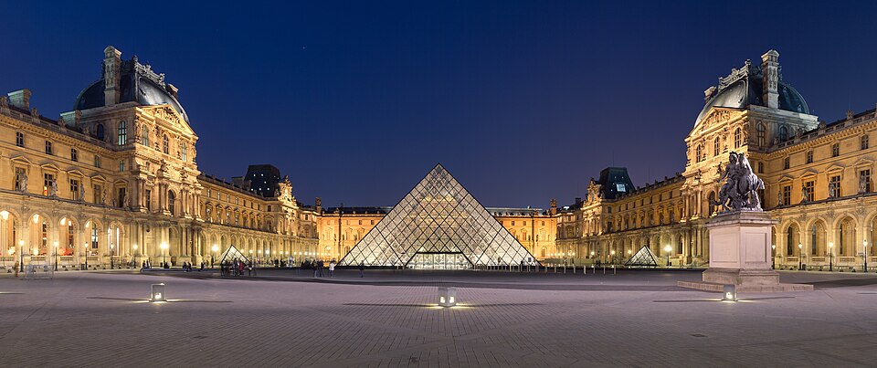 A photograph of Louvre Pyramid