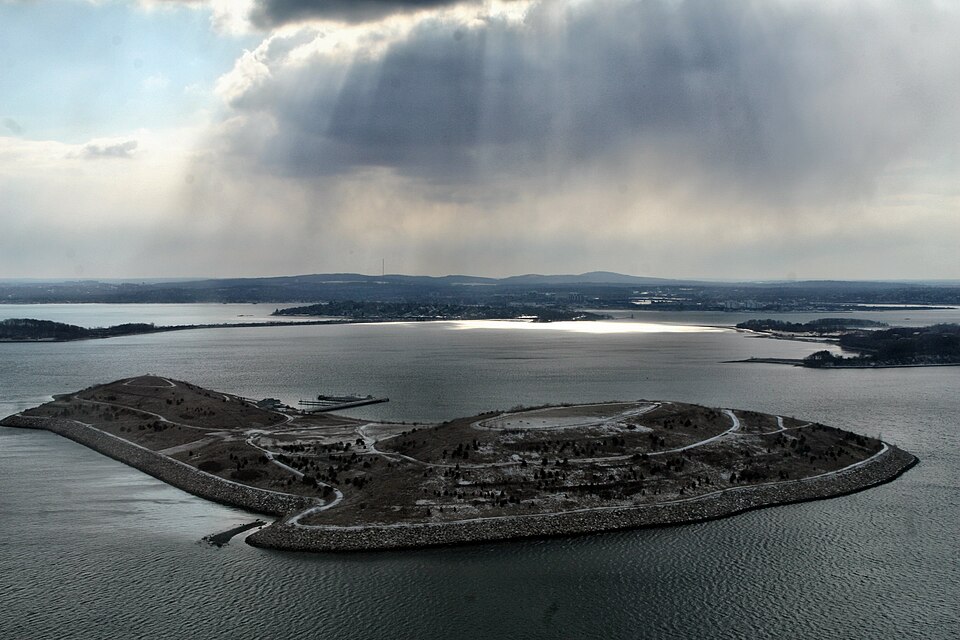 A photograph of Spectacle Island
