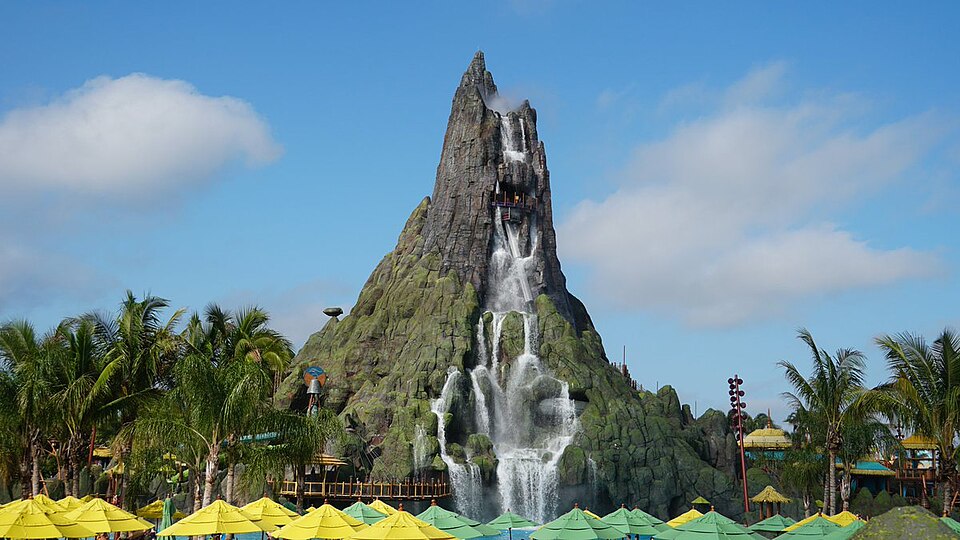 A photograph of Universal's Volcano Bay
