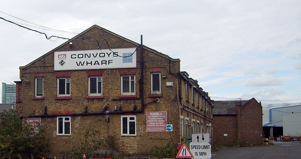 A photograph of Convoys Wharf