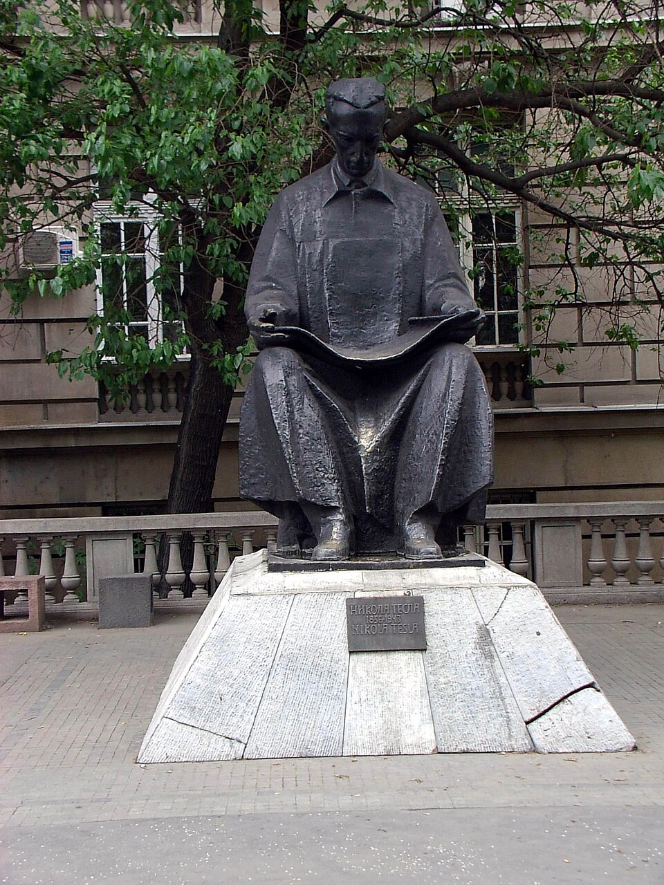 A photograph of Nikola Tesla Monument