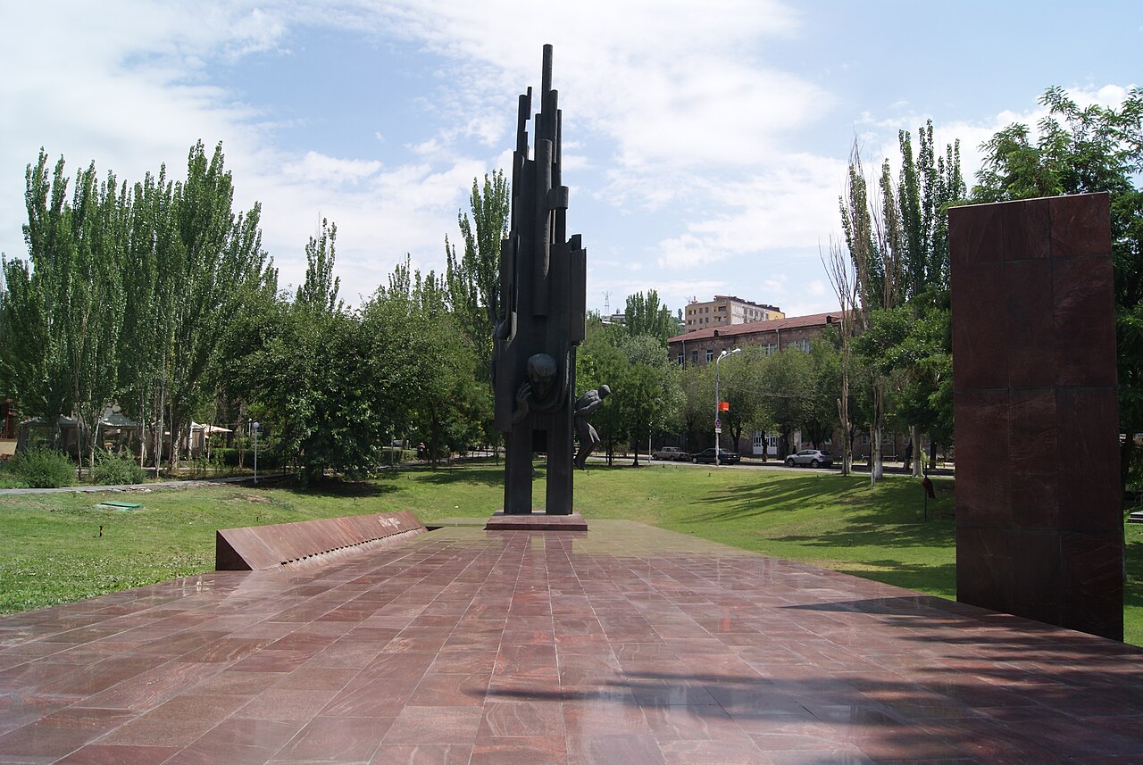 A photograph of Yeghishe Charents Monument