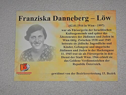 Gedenktafel für Franziska Danneberg-Löw