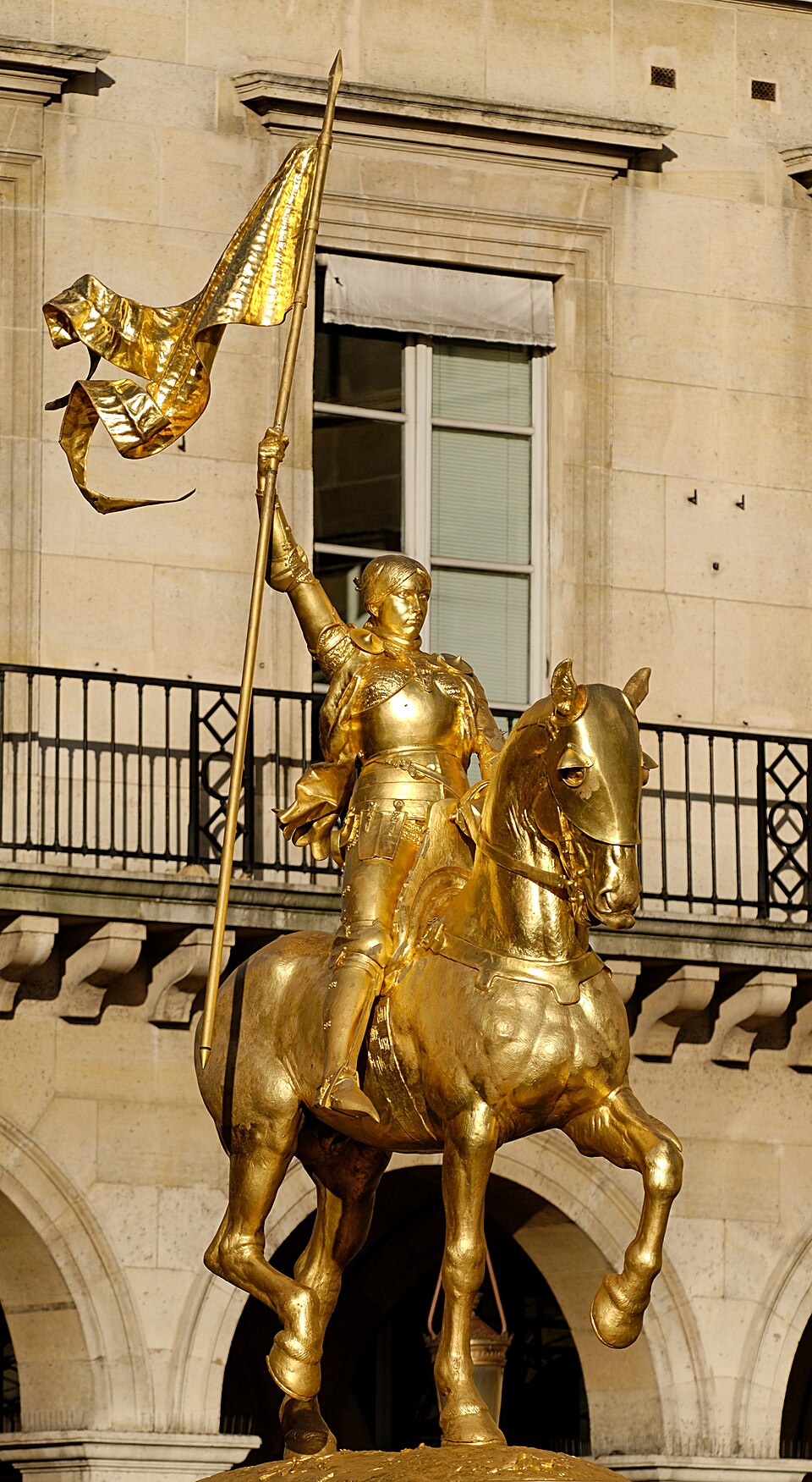 A photograph of equestrian statue of Joan of Arc