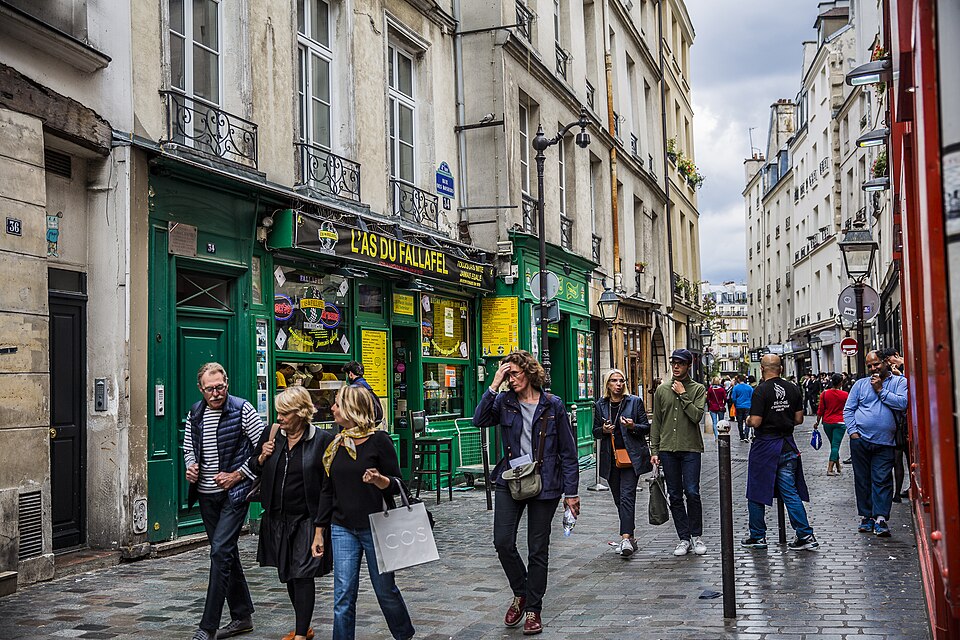 A photograph of rue des Rosiers