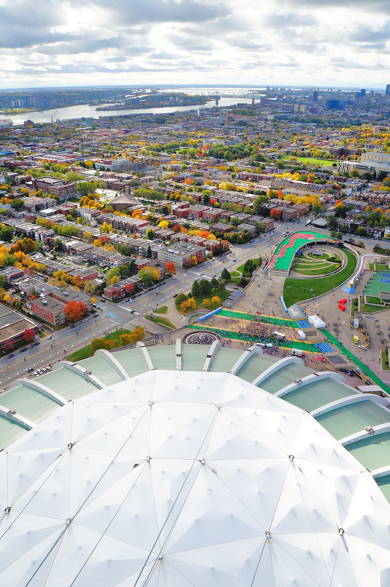 A photograph of Olympic Stadium