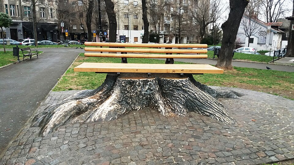 A photograph of Sophora Memorial Bench (Academic Park in Belgrade)