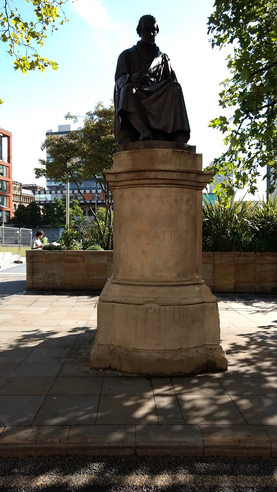 A photograph of Statue of James Watt