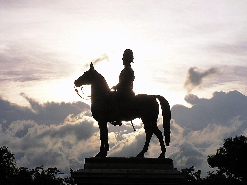 A photograph of Equestrian statue of King Rama V. at Royal Plaza (Dusit Palace)