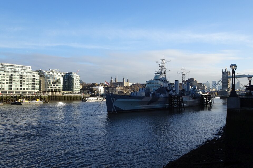 A photograph of HMS Belfast