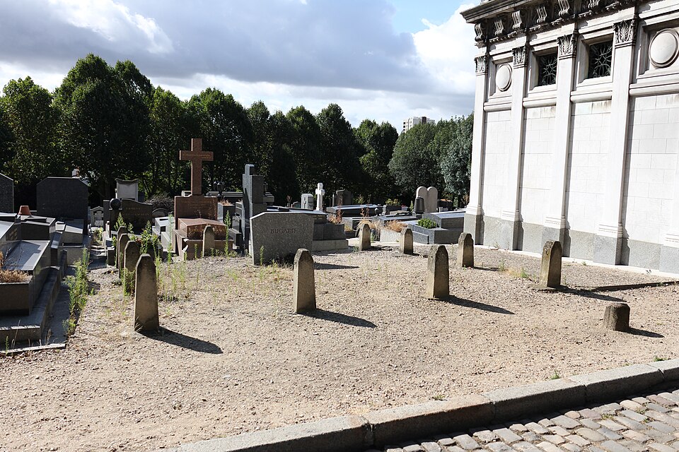 A photograph of Bugatti's tomb