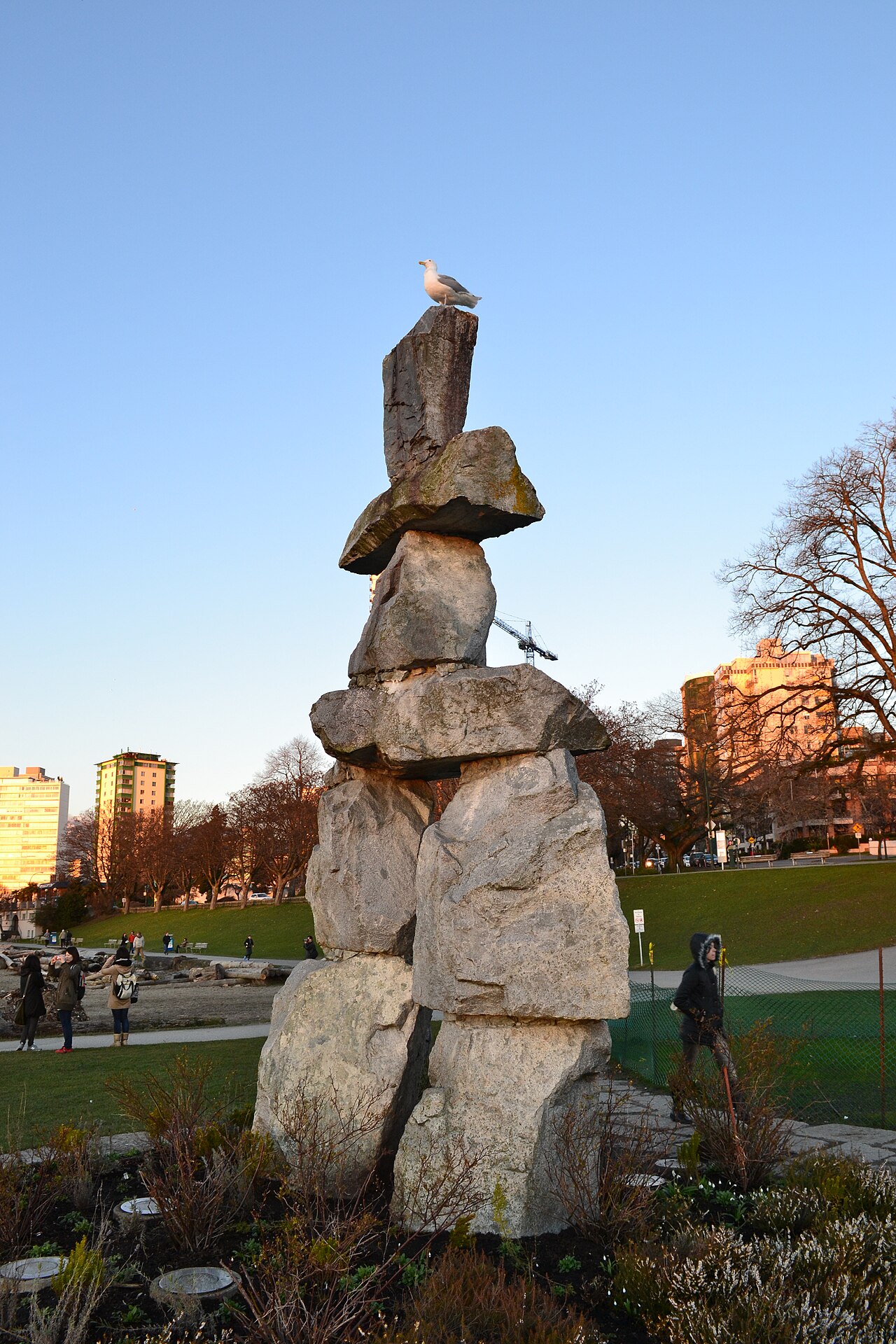 A photograph of Inukshuk