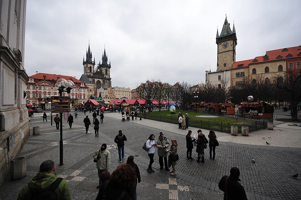 A photograph of Old Town Hall with Astronomical Clock